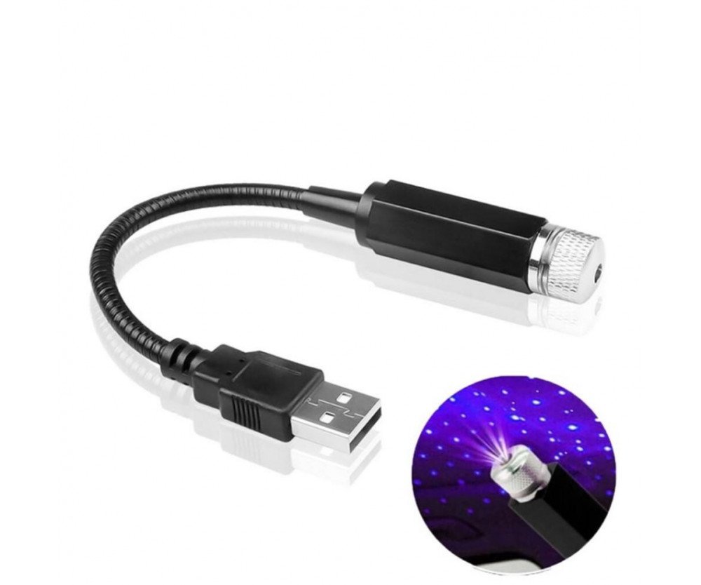 USB Lampa bil sovrum tak Projektor Star Light - Blå/Lila Ljus