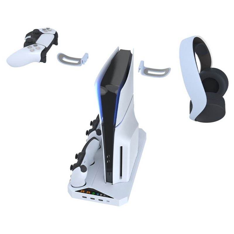 IPLAY til Sony PS5 Slim Digital / Disc Edition Kølestativ Dual Controller Ladestation Headset Ophæng