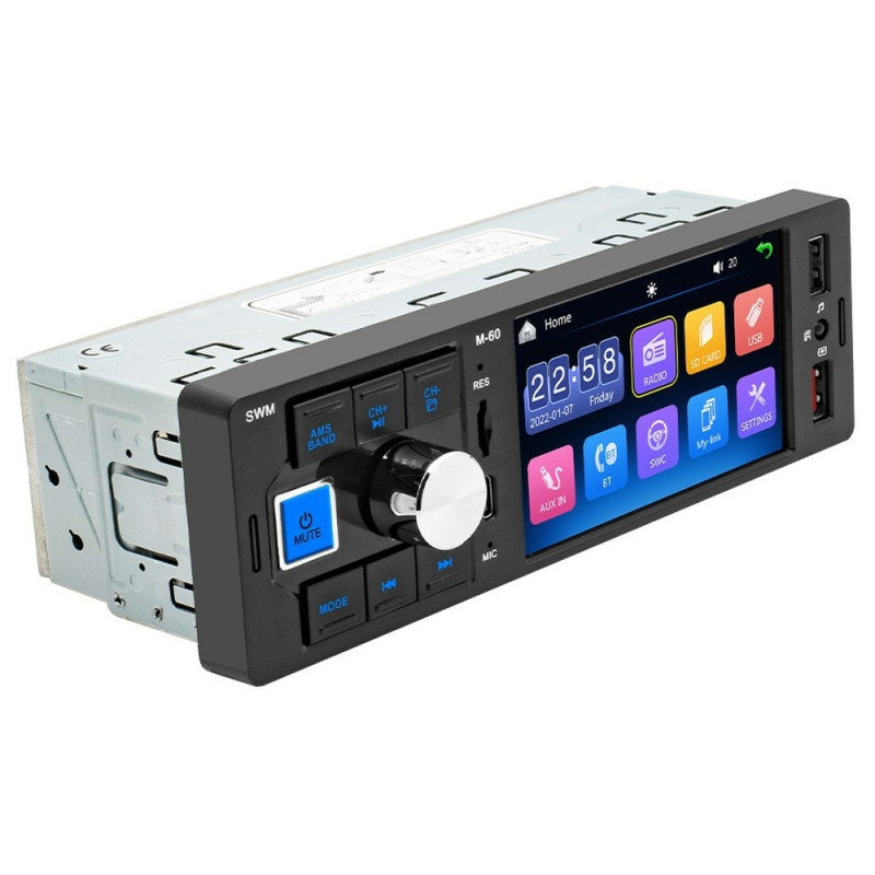 Autostereo M-60 4,1 tuuman HD-kosketusnäyttö MP5 Bluetooth Dual USB Reverse Image Player