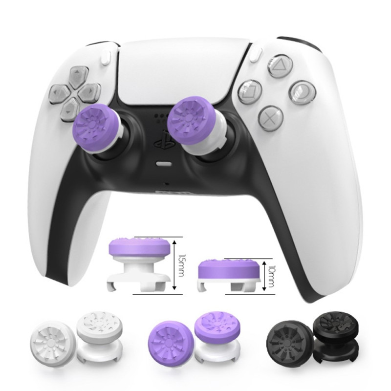 2st Tumgrepp Fingergrepp för Sony PlayStation 5 / 4 8BitDo Joystick Silikon - Lila