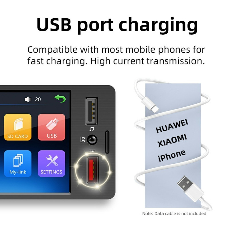 Car stereo M-60 4.1-inch HD Touchscreen MP5 Bluetooth Dual USB Reverse Image Player