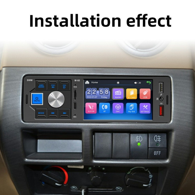 Autostereo M-60 4,1 tuuman HD-kosketusnäyttö MP5 Bluetooth Dual USB Reverse Image Player