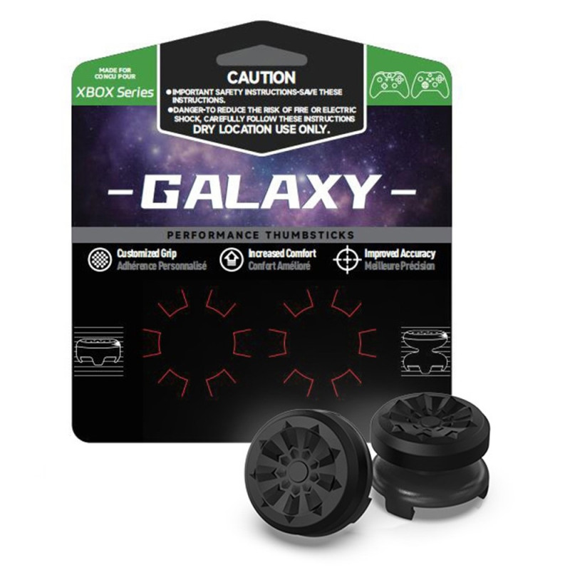 2 stk Tommelgrep Fingergrep kompatibel med Xbox 360 Series X Series S Switch Pro Joystick - Gjennomsiktig svart