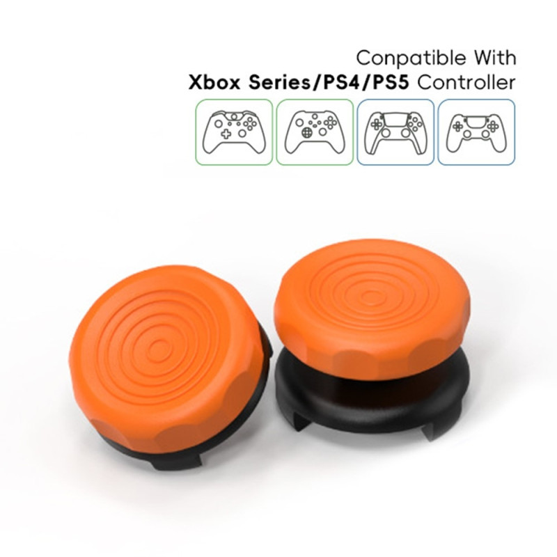 2st Tumgrepp Fingergrepp för Sony PlayStation 5 / 4 Joystick Silikon - orange