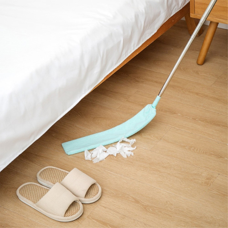 2,5 m teleskopisk fjærstøv Støvklut Rengjøring - Teleskopstang + støvklut