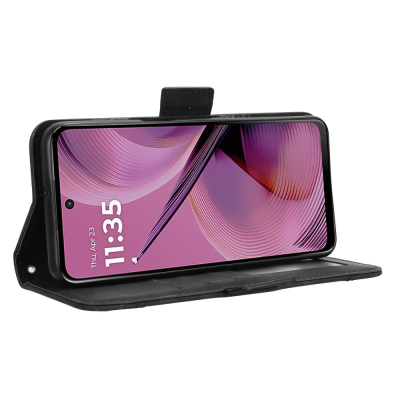 For Motorola Moto G55 5G Flerkortslommer Stativdeksel Lommebokdeksel - Svart