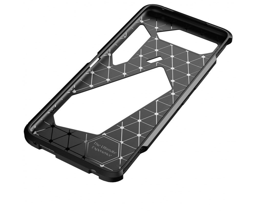 Asus ROG Phone 5 TPU Carbon Fiber Texture - Svart