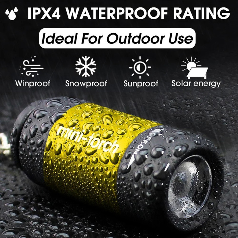 IPX4 vedenpitävä mini ladattava LED 25 lumen taskulamppu