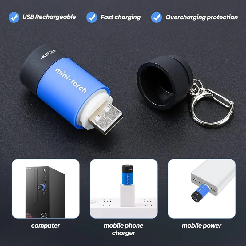 IPX4 Waterproof Mini Rechargeable LED 25 Lumen Flashlight