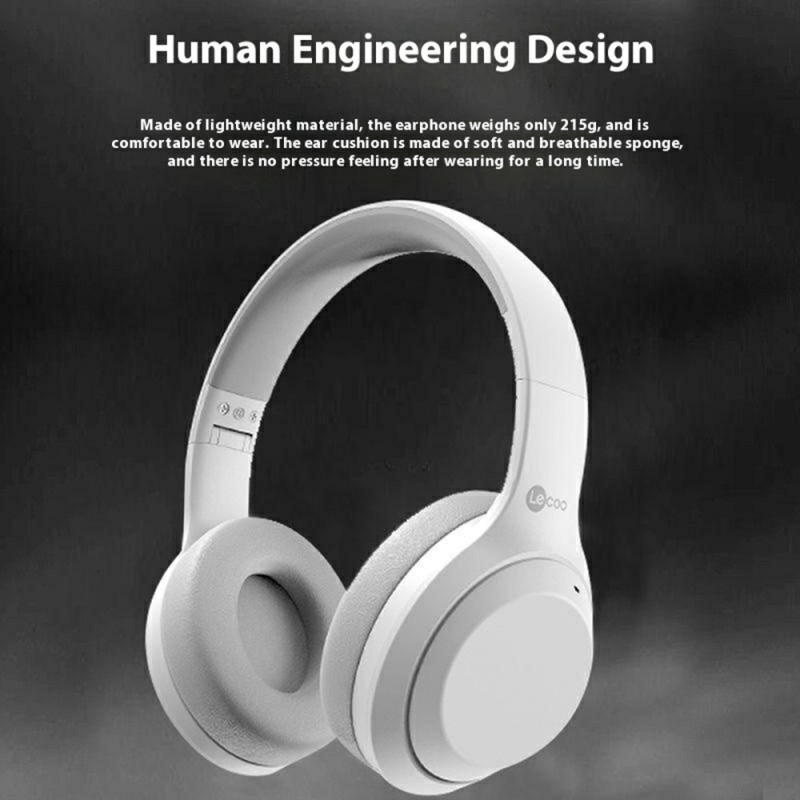 LENOVO Trådlösa Over-Ear hörlurar Hopfällbara Gaming Musik Bluetooth-headset - Svart