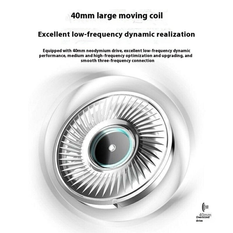 LENOVO Trådløse Over-Ear Hodetelefoner Sammenleggbare Gaming Music Bluetooth Headset - Hvit