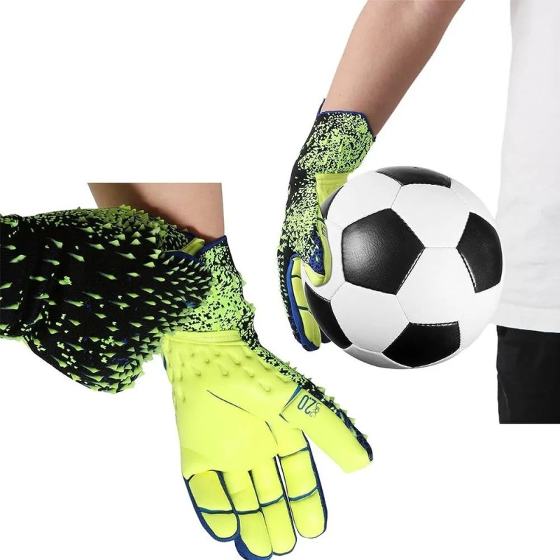 1 Pair Thicken Latex Palm Goalkeeper Gloves Anti-Slip Football Training - Size 7