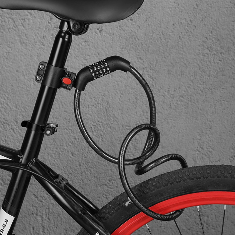 Polkupyörän lukko Lukkokaapeli 5-numeroinen yhdistelmäkiinnike - Sininen