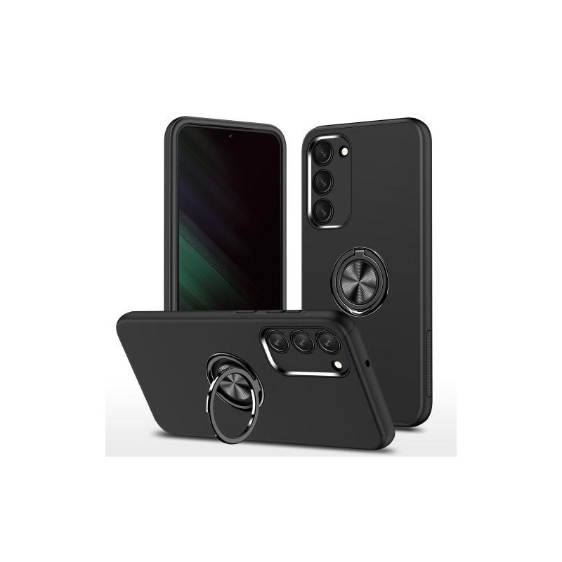 Samsung Galaxy S23+ Sormirengas Sivutuen Hybridikotelo - Musta