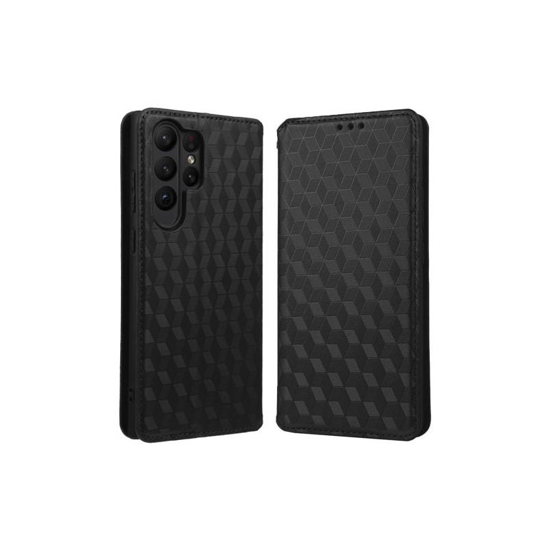 Rhombus Wallet Case for Samsung Galaxy S23 Ultra - Black