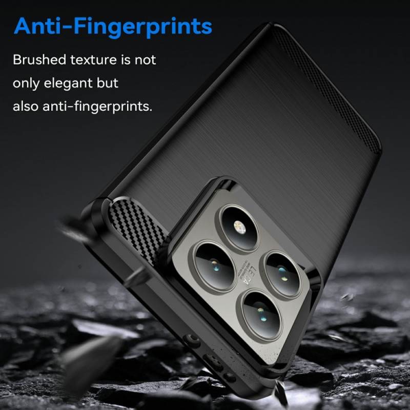 For Xiaomi 14T / 14T Pro Deksel TPU Karbonfibertekstur Cover - Svart