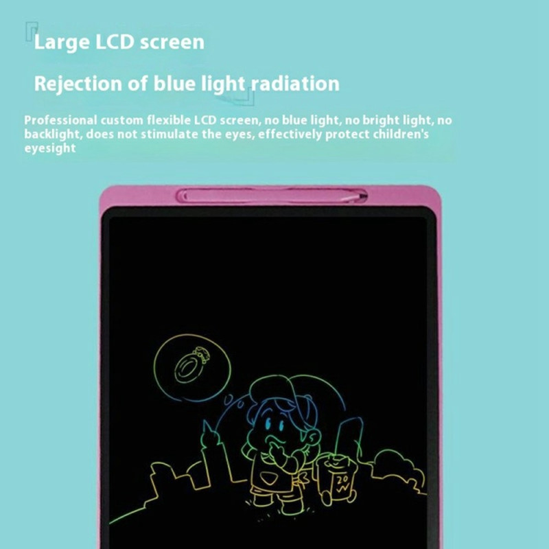 16-tommers fargerik LCD Skriv Draw Flat Doodle Board Erase Notisblokk