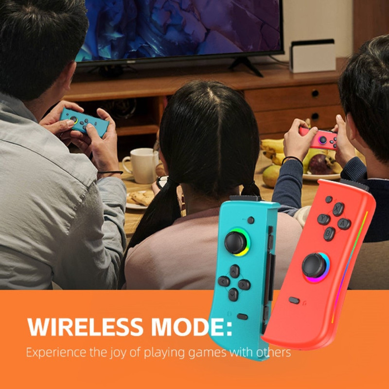 Kompatibel med Nintendo Switch Joy-Con Controller Bluetooth Gamepad - Rød+blå
