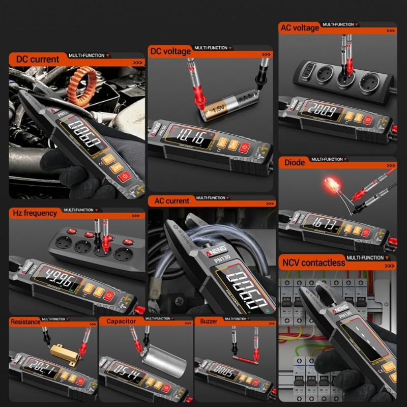 U-formad digital multimeter DC / AC Spänning Strömresistans kondensatortestare