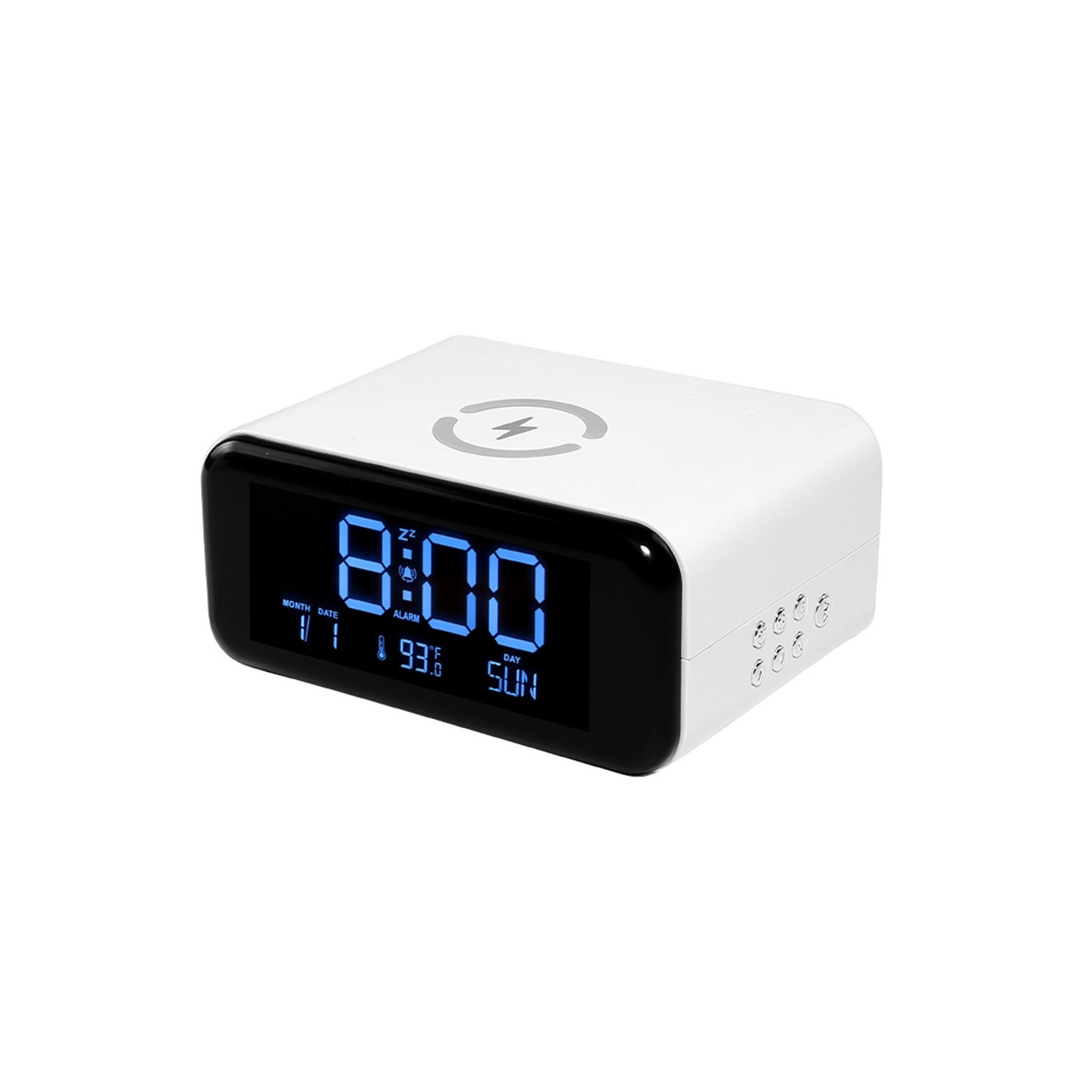 Herätyskello Yövalo Bluetooth-kaiutin 15W Langaton lataus Suuri näyttö