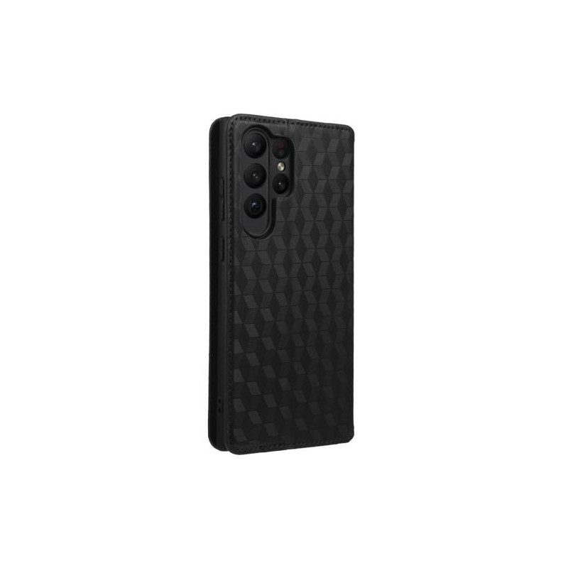 Lommebok - deksel Rhombus til Samsung Galaxy S23 Ultra - Svart