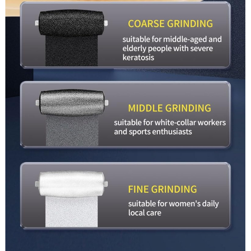 100 hastigheder Elektrisk fodfil 3 slibehoveder digitalt display Pedicure