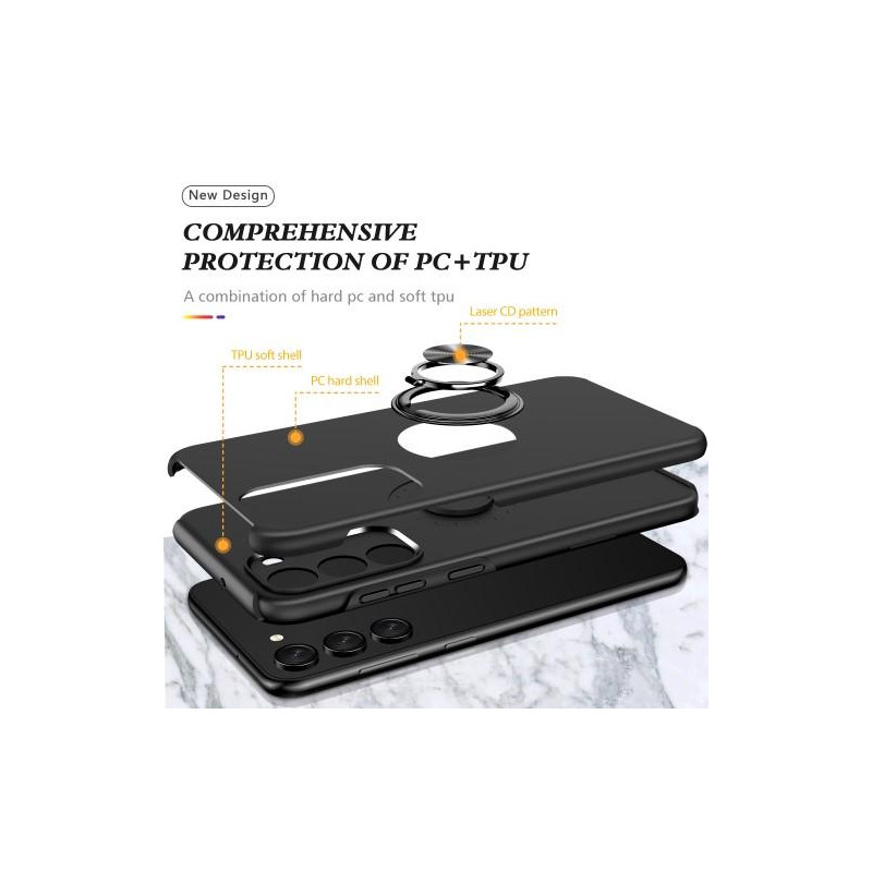 Samsung Galaxy S23+ Fingerring Kickstand Hybrid Taske - Sort