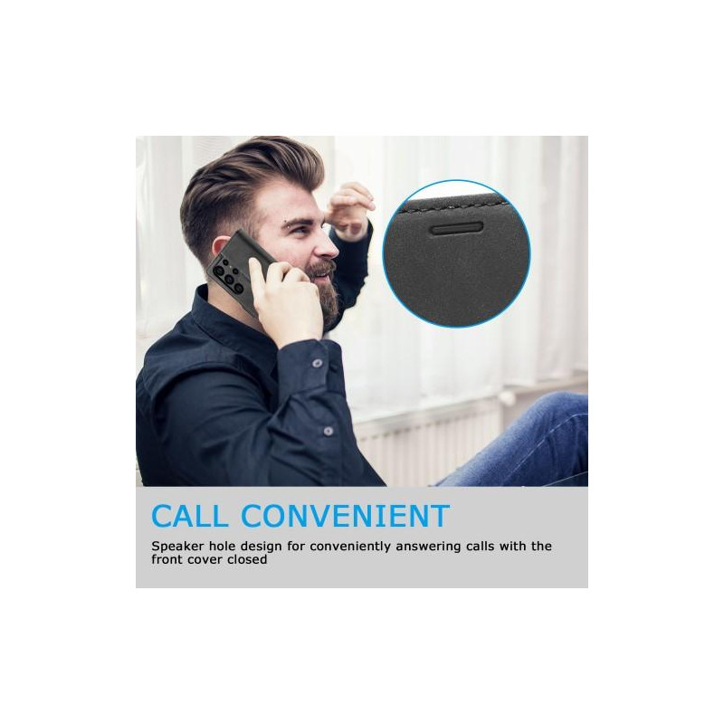 LC.IMEEKE Wallet Case for Samsung Galaxy S23 Ultra - Black