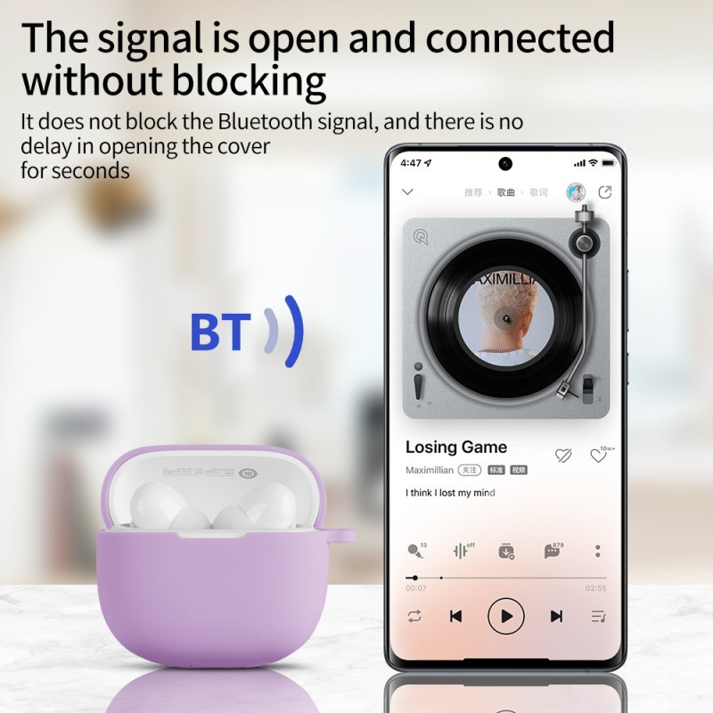 Xiaomi Redmi Buds 6 Lite silikonikotelolle naarmuuntumaton suojakotelo - Vaaleanpunainen