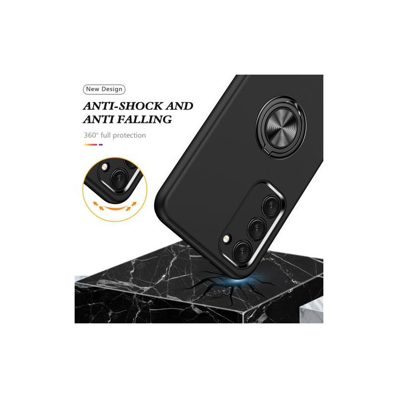 Samsung Galaxy S23+ Fingerring Kickstand Hybrid Taske - Sort