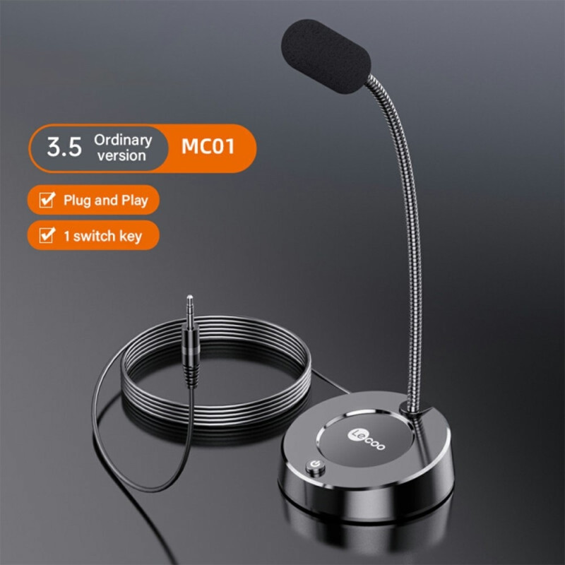 LENOVO LECOO MC01 3.5mm Plug Microphone Desktop Computer Portable Microphone