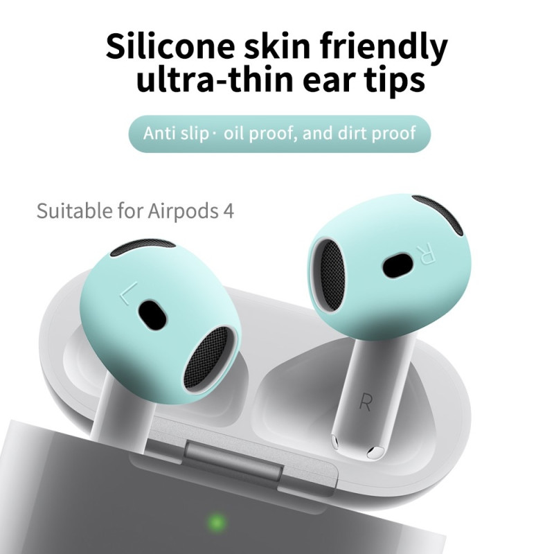 AirPods 4:lle liukumaton silikonikotelo, korvasuojat, nappikuulokkeet - Punainen