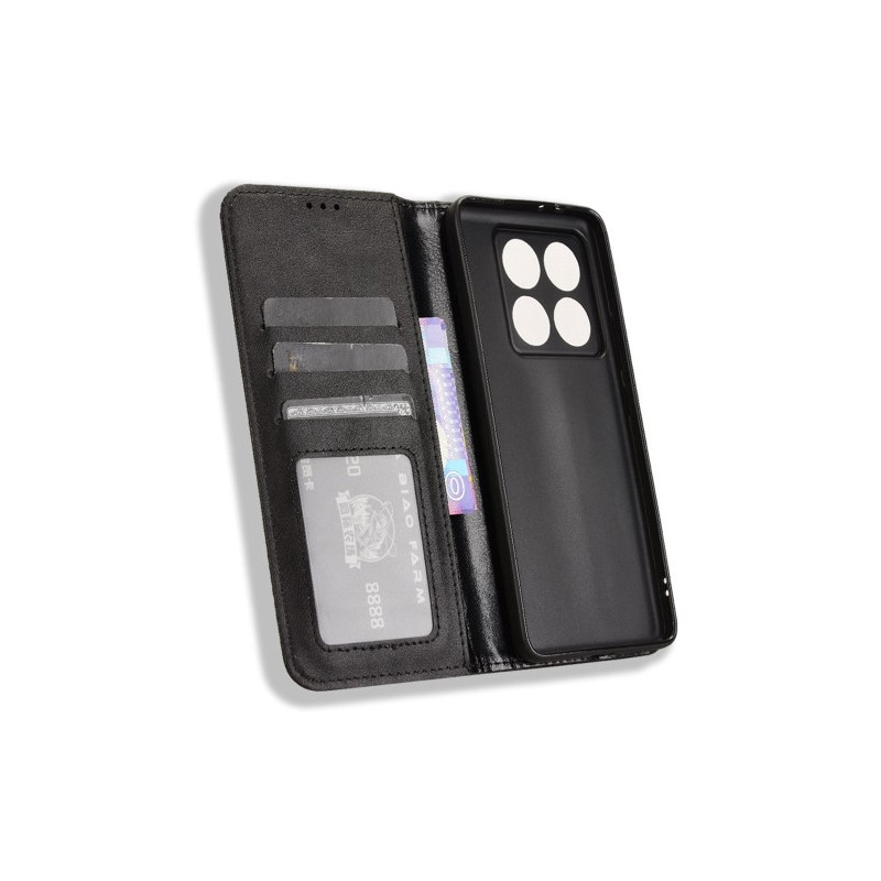 Wallet Stand Flip - telefonetui til Xiaomi 14T - Sort