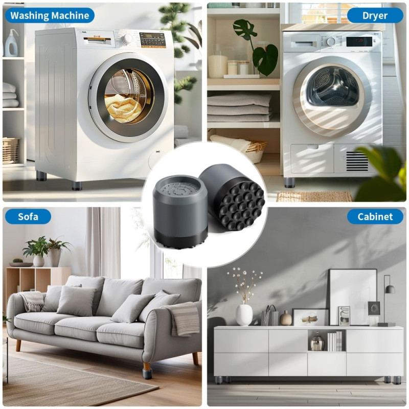 4 stk dæmpere til vaskemaskine stødabsorberende puder Silent non - slip step pads