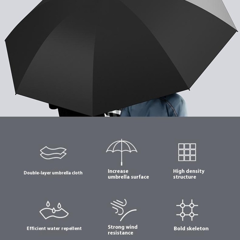 125cm dobbeltlags automatisk paraply Langt håndtag paraply med ærme