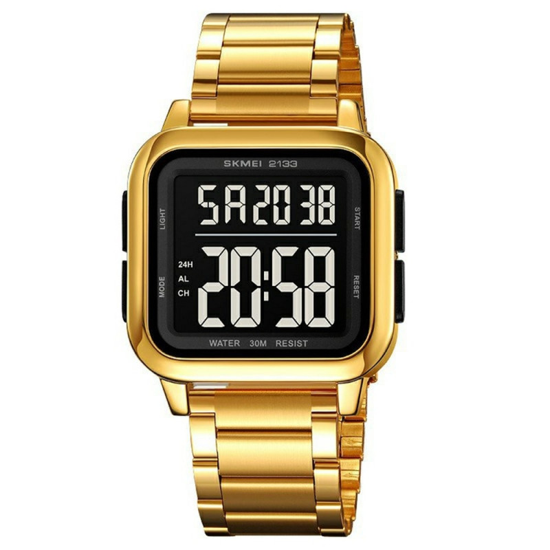 SKMEI Digital Electronic Wrist Watch Watch Steel Strap Square - Gold