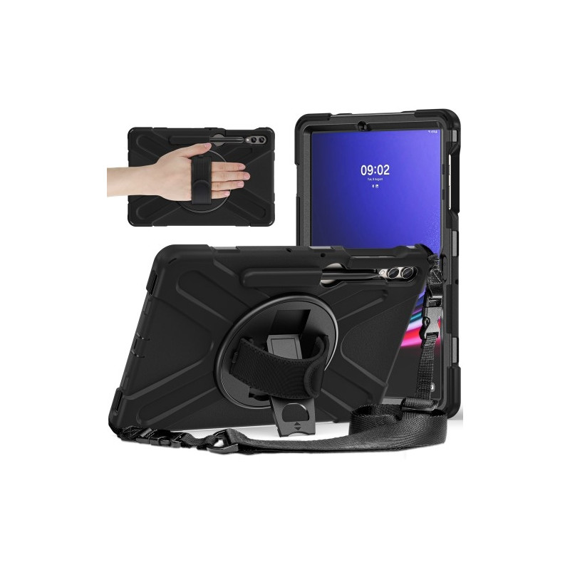 For Samsung Galaxy Tab S10+ / S9 FE+ / S9+ / S8+ / S7+ Case Kickstand Tablet Cover with Shoulder Strap