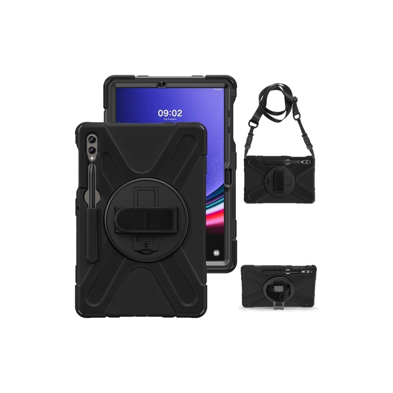 For Samsung Galaxy Tab S10+ / S9 FE+ / S9+ / S8+ / S7+ Case Kickstand Tablet Cover with Shoulder Strap