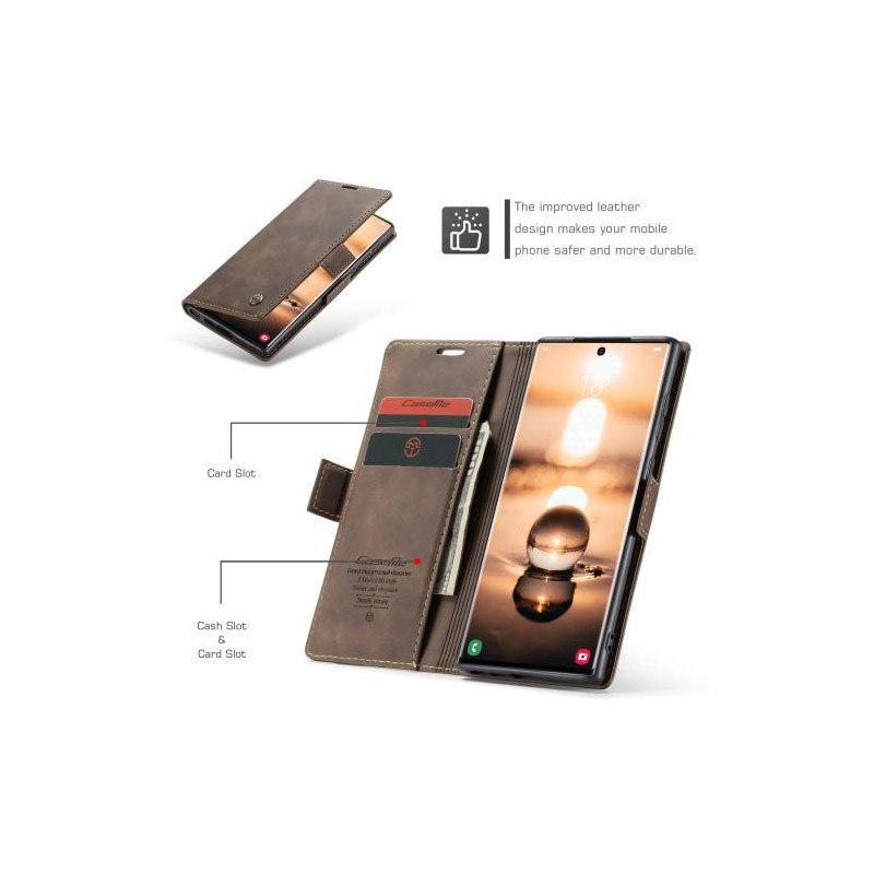 CASEME Retro Pung Taske til Samsung Galaxy S23 Ultra - Kaffe