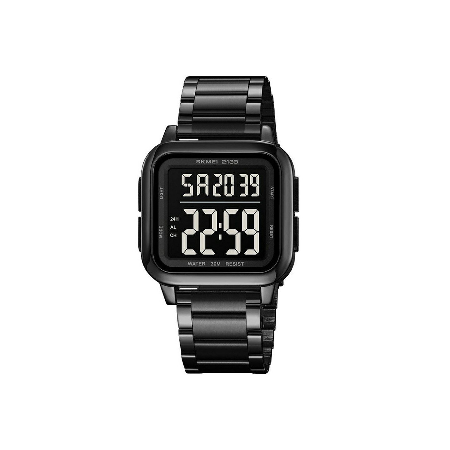 SKMEI Digital Electronic Wrist Watch Watch Steel Strap Square - Black