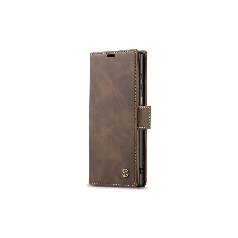 CASEME Retro Wallet Case for Samsung Galaxy S23 Ultra - Coffee