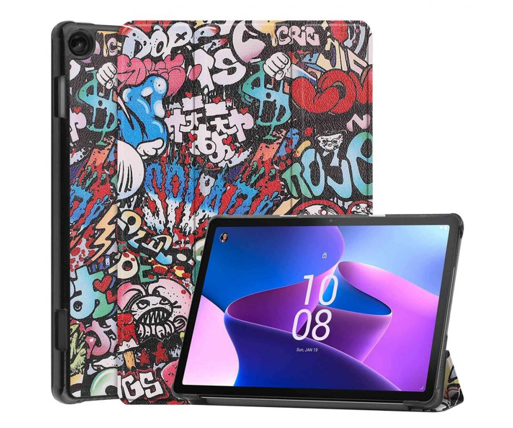 Tri-fold Fodral till Lenovo Tab M10 Gen 3 - Graffiti