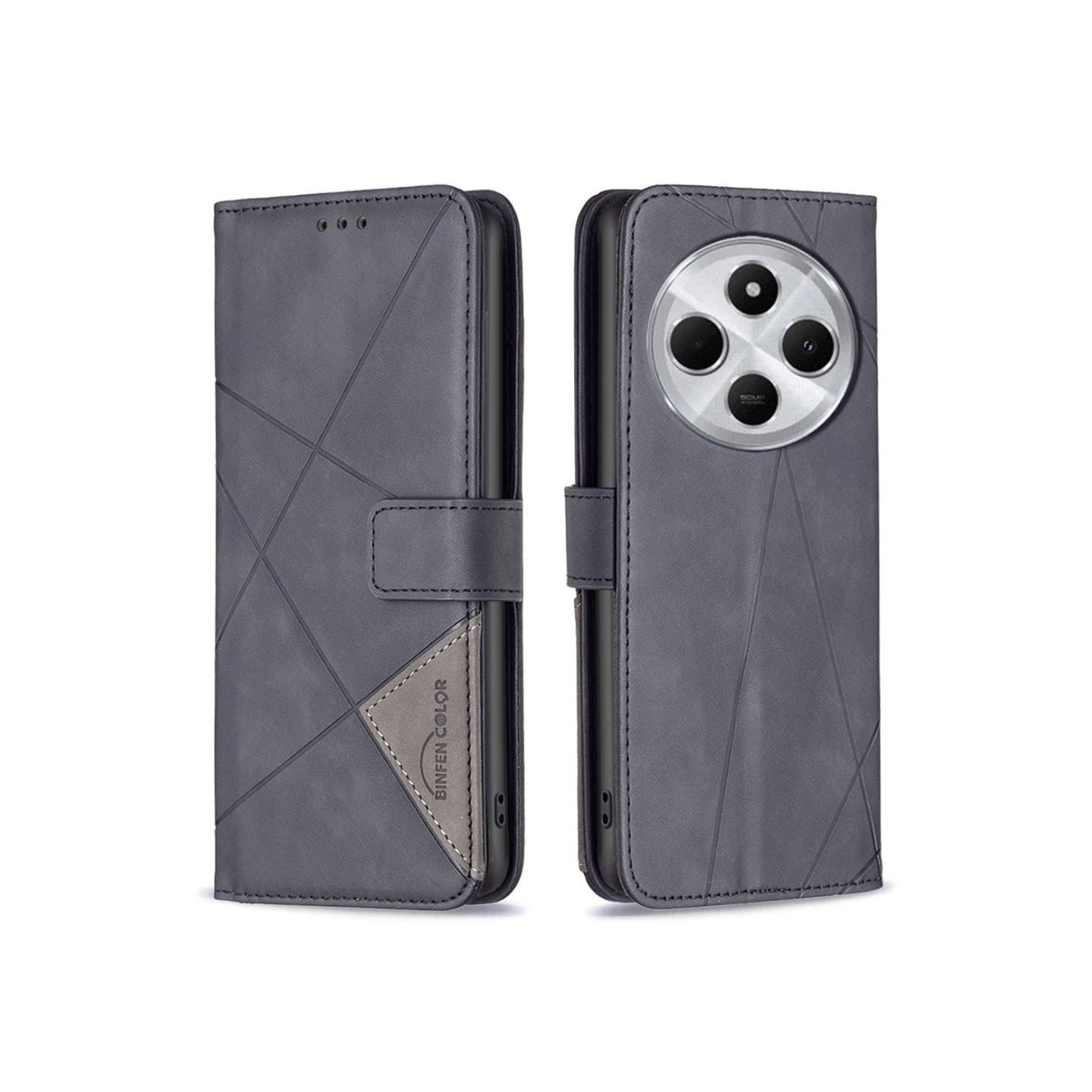 BINFEN Lommebok - deksel Xiaomi Redmi 14C - Svart