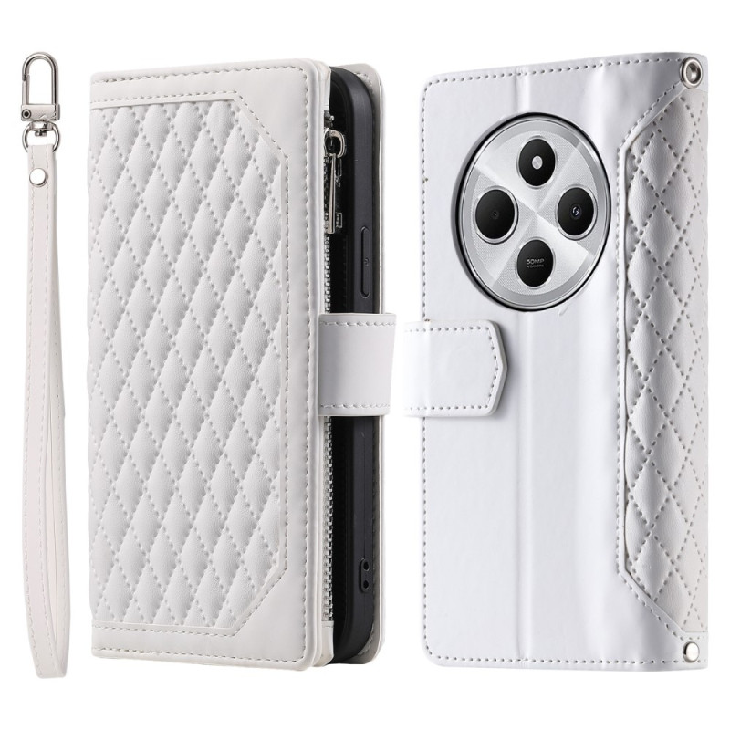For Xiaomi Redmi 14C 4G Zipper Wallet Case Rhombus Phone Cover