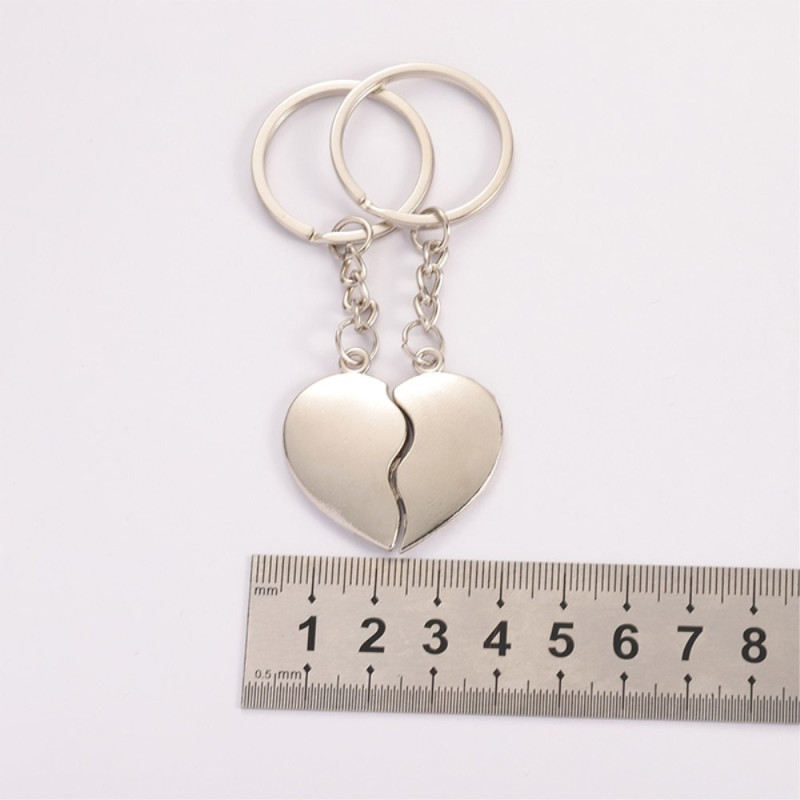 1 pair of love keychains Key ring Valentines Broken heart Hearts