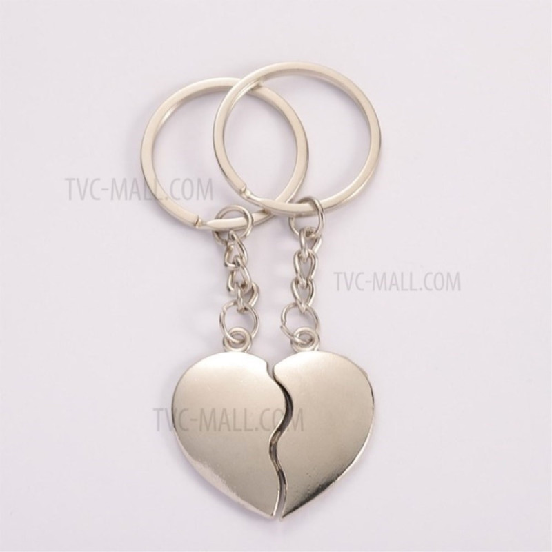 1 pair of love keychains Key ring Valentines Broken heart Hearts