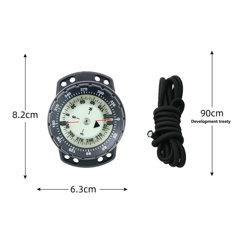 Underwater 50m Diving Compass Elastic Cord Waterproof Scuba Luminous Compass