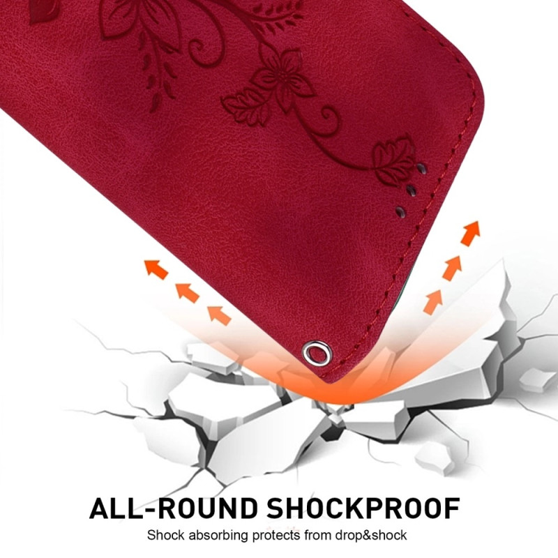 Til Xiaomi Redmi 14C 4G Cover Lily Flower Imprint Telefoncover med Støtte