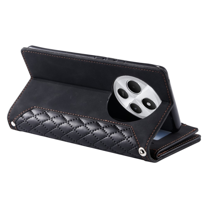 For Xiaomi Redmi 14C 4G Zipper Wallet Case Rhombus Phone Cover