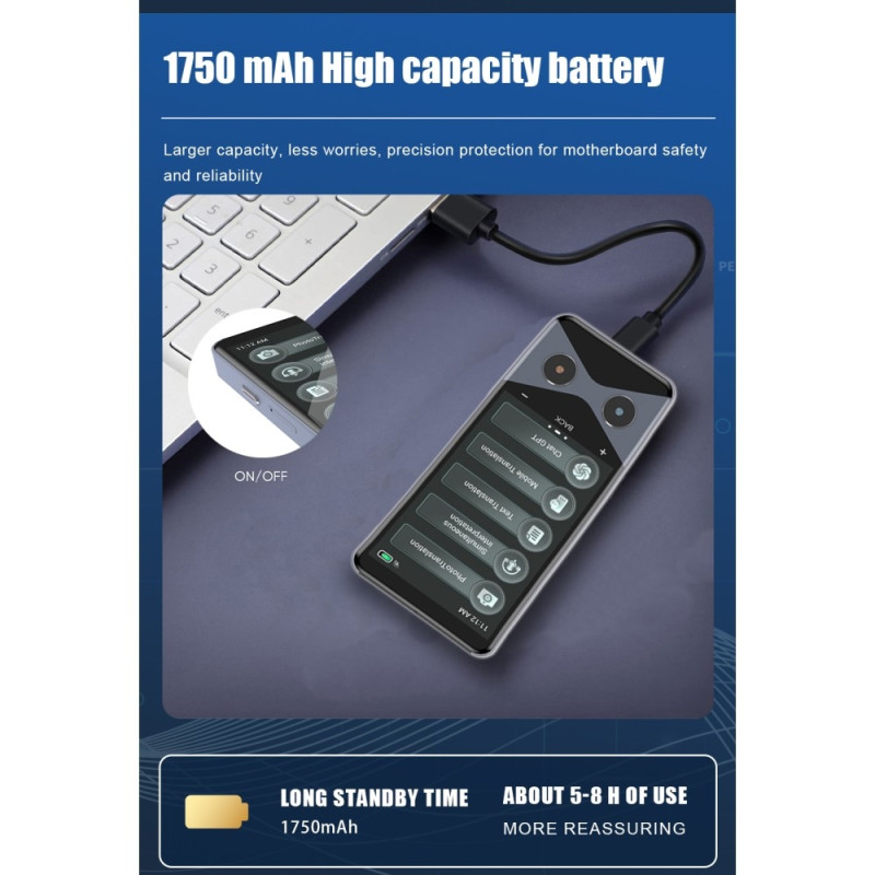 V9000 AI Smart Translator Language Translator 4G WiFi Offline - tuki 137 kielellä